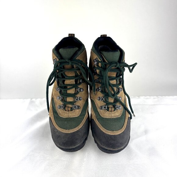 Merrell & REI Monarch Gore-Tex Hiking Boots Brown/Forest Green Waterproof Vibram - Picture 2 of 13